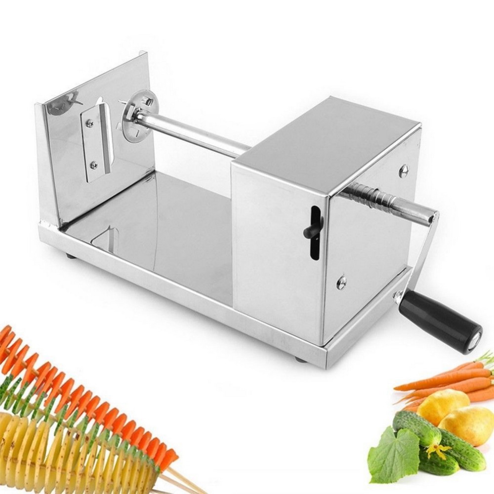 1pcs Stainless Steel Manual Twisted Potato Slicer Spiral French Fry Vegetable Cutter