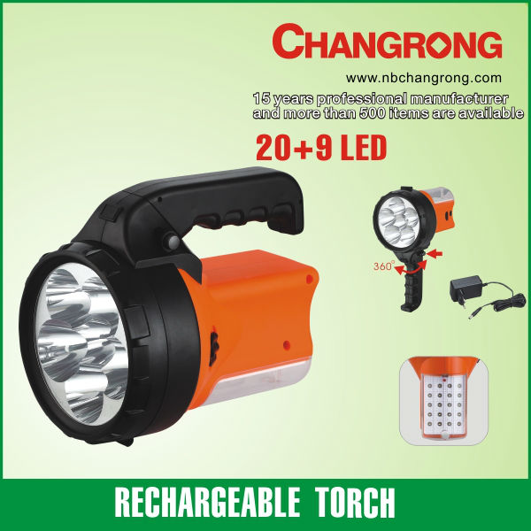 long distance powerful rechargeable led dynamo torch