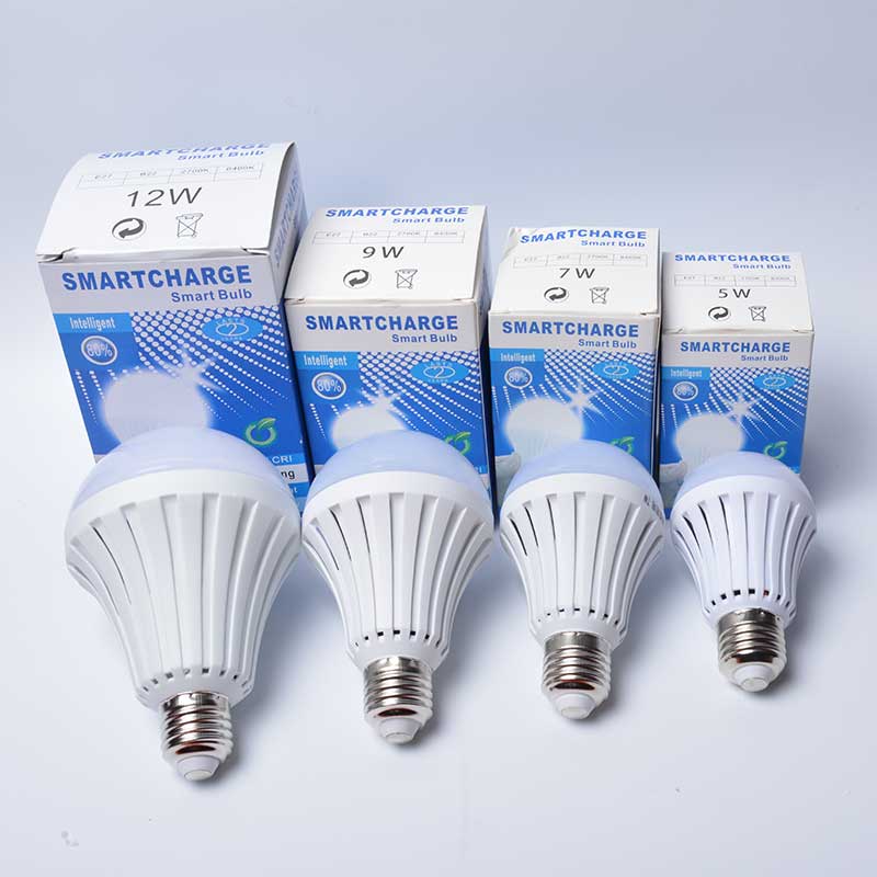 5w 7w 9w 12w Auto rechargeable LED emerrgency bulb led emergency lamp