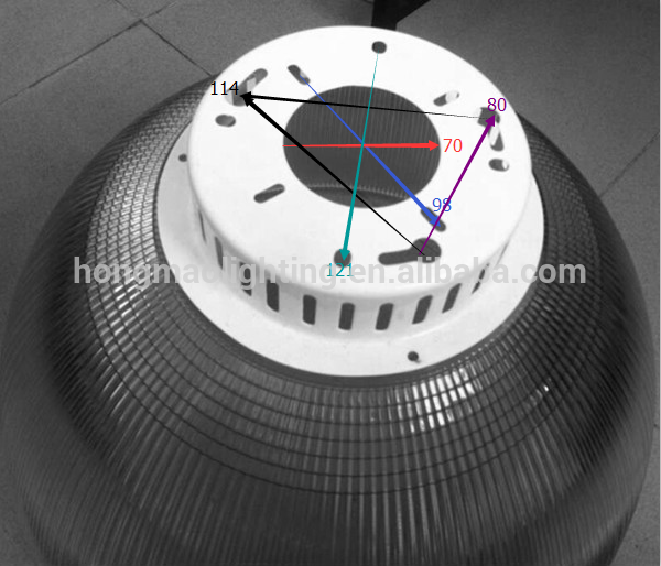 Customized aluminum die casting 16'' 19'' 22''pc diffuser e27 e40 led light housing empty lamp housing with acrylic pc reflector