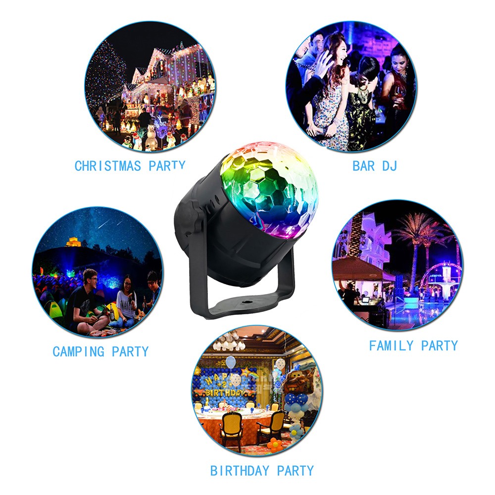 LED 3W RGB Crystal Magic Rotating Ball remote control projector lamp For KTV Xmas Party Club Pub Disco DJ