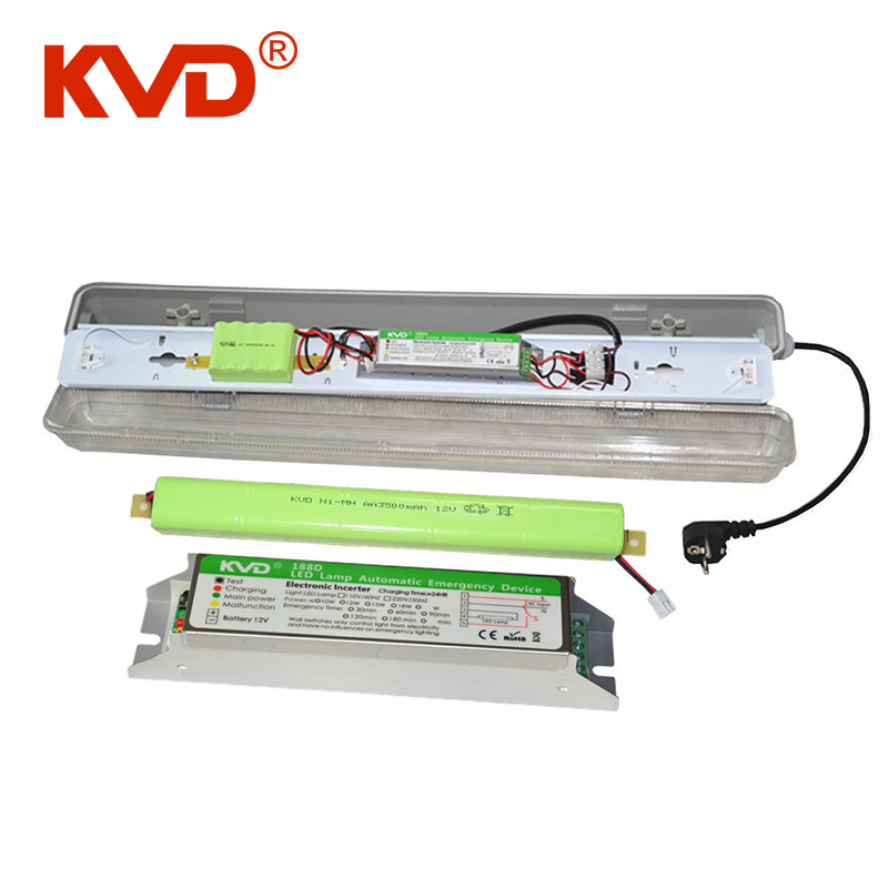 KVD 188D LED lighting Emergency Device Supply box LED Tube emergency kit with 18w battery backup t8 led emergency tube lights