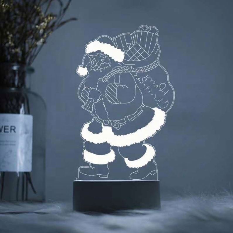 hot sales Lamp 3D Visual Led Night Lights Illusion with christmas tree image for gift