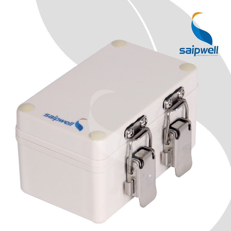 SAIPWELL IP66 Outdoor 80x130x85 ABS Plastic Waterproof Electrical Box With Metal Clasp