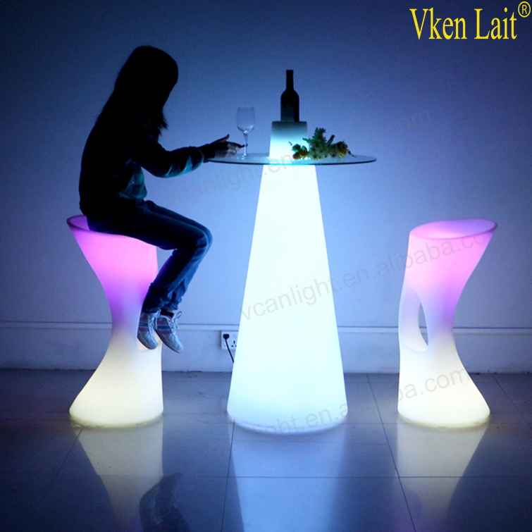 waterproof plastic outdoor led bar table