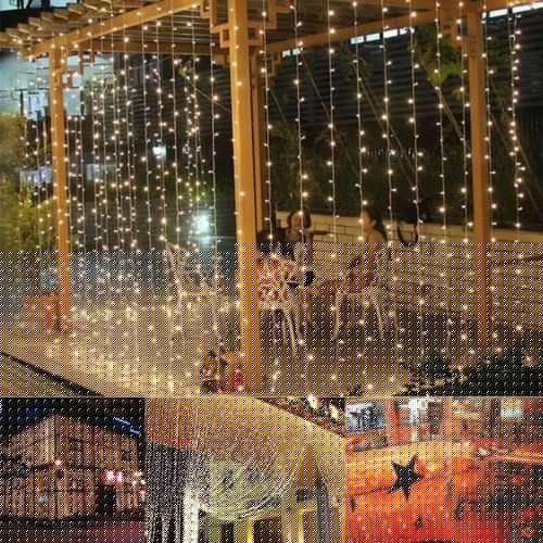 outdoor 9.8ftx6.6ft 224LED Christmas xmas String Fairy Wedding Curtain Light warm white