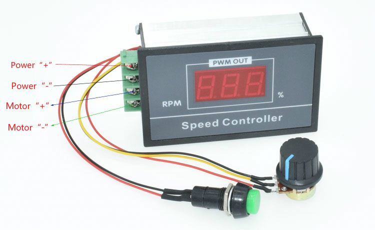 0-100 digital display stepless speed regulation 6V-60V PWM DC motor speed controller Switch controller