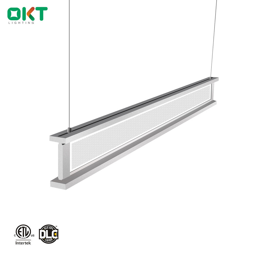 Vertical Optics Design Low Glare Retangular Pendant Linear Light Fixture for Dining Room