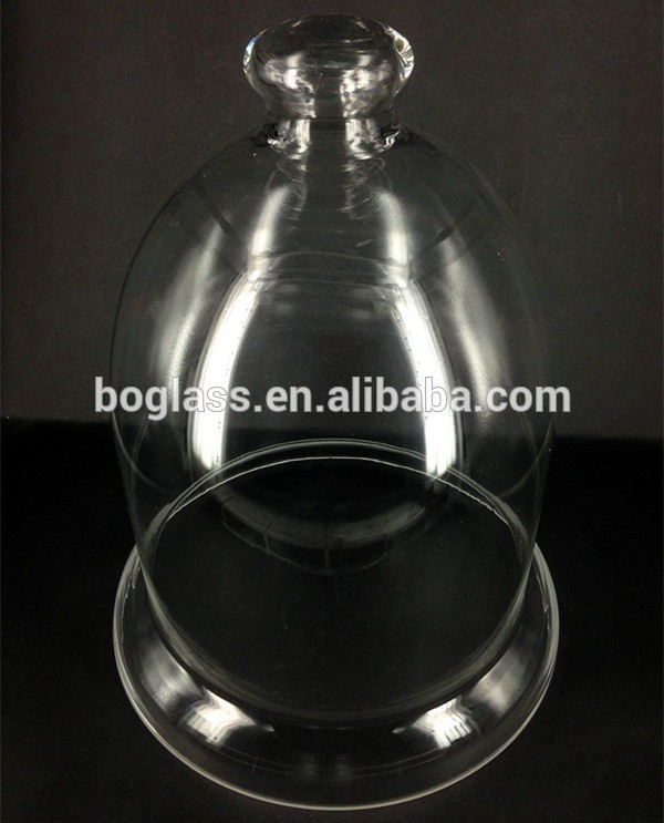 2018 New style glass bell jar Hot selling glass dome jar High borosilicate clear glass bell jar with wooden base