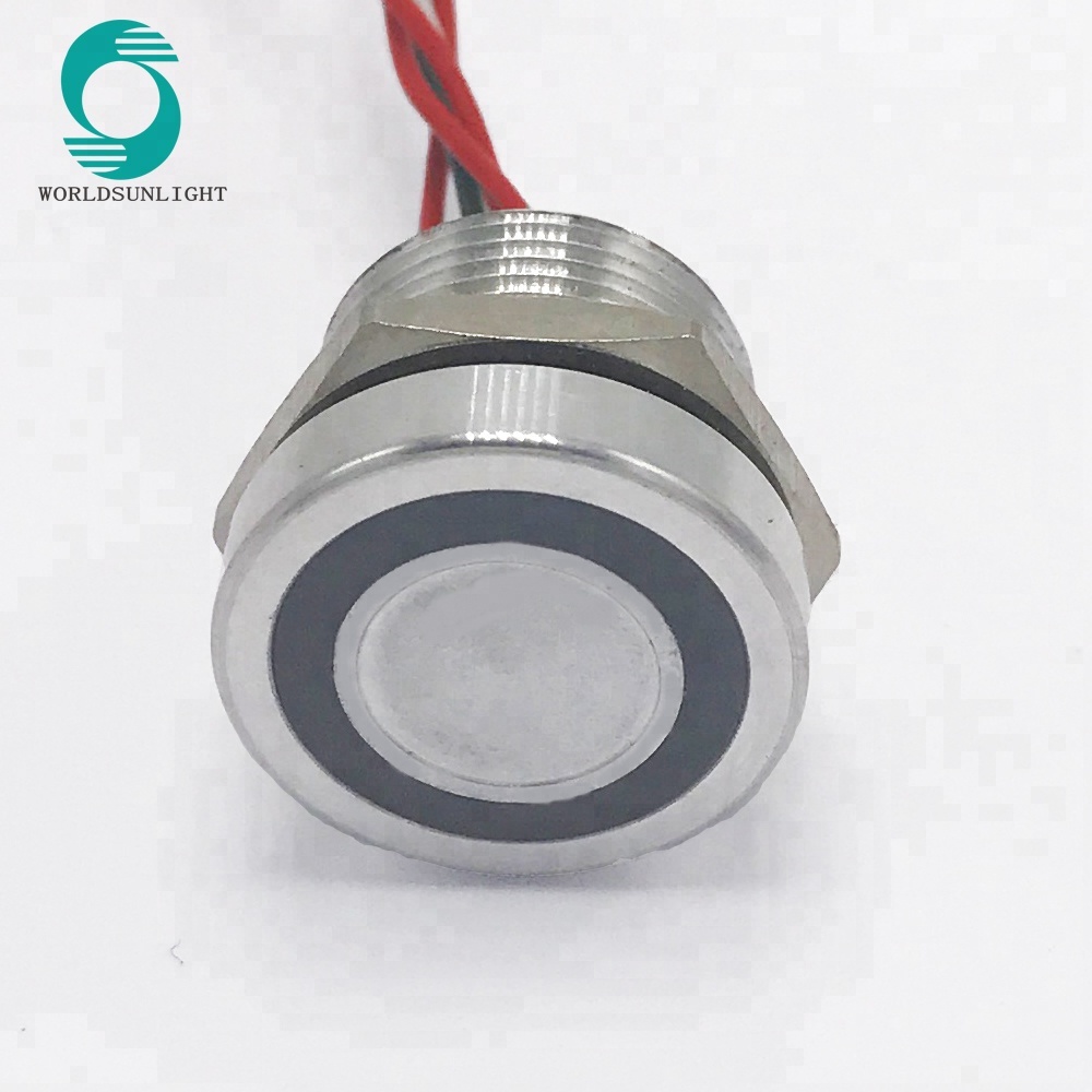 12V Anti-Vandal waterproof Led Illuminated Metal Piezo Switches