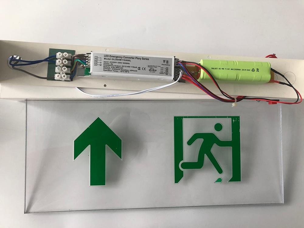 4W recessed mounted 3 hrs double sided led emergency exit light