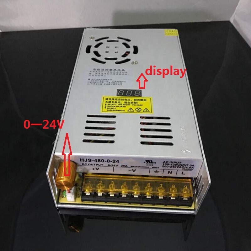 DC 20A 0-24V 480w Adjustable voltage stabilization  digital display switch power supply