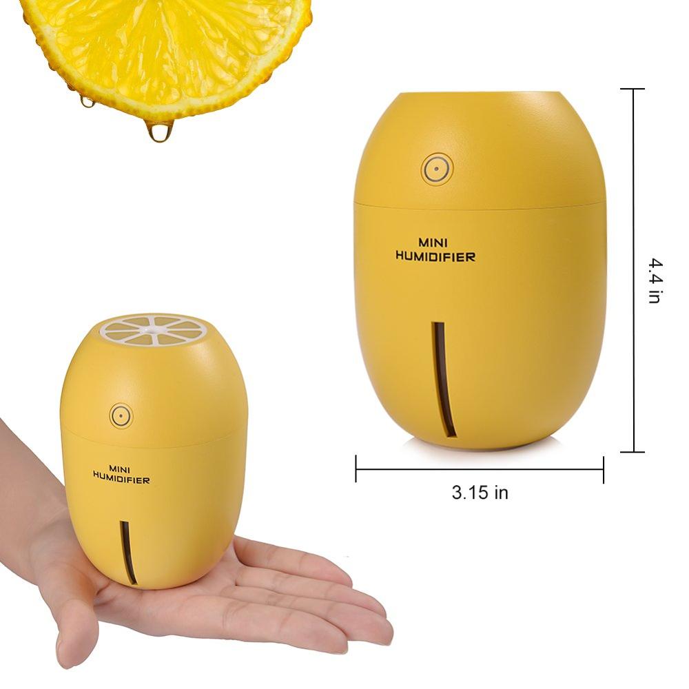 Ultrasonic USB Humidifier 180ml Lemon Shape Portable Cool Mist air Humidifier for home