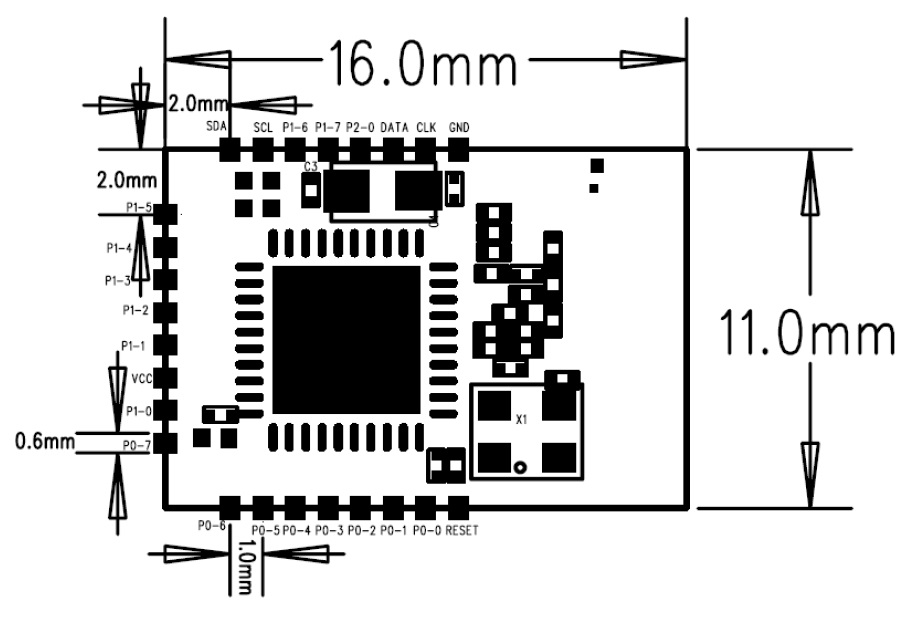 The Smallest Bluetooth CC2541 Bluetooth Low Energy Consumption Module with I2C interface