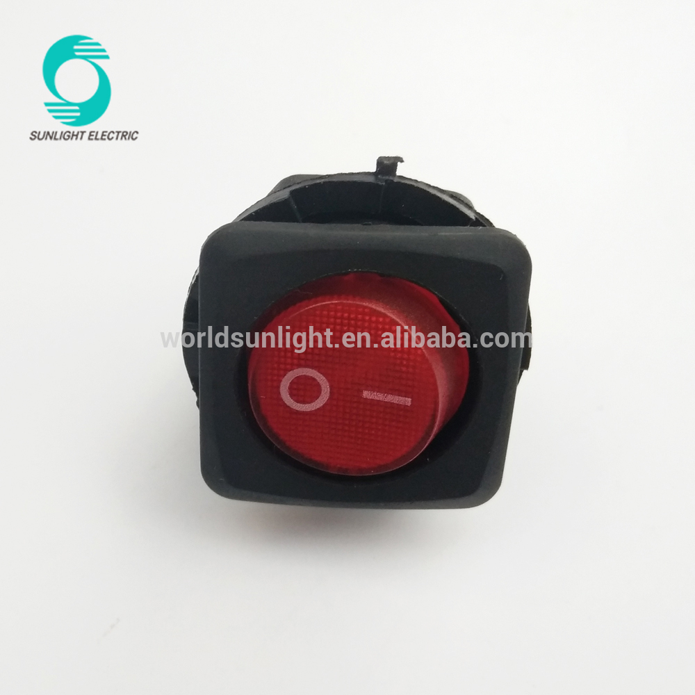 KCD1-102N-7 220v red led illuminated t85 3 pin SPDT rocker switch