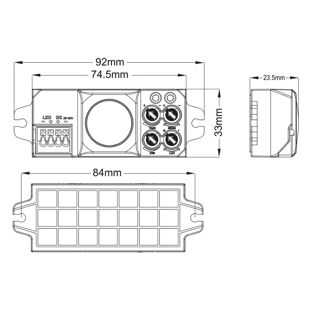 DC25-80V Dimmable microwave motion sensor for ceiling light, wall light(PS-RS28D)