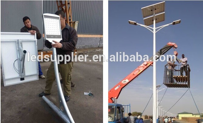 High Power 160w/440w/10m IP66 Folding Street Lighting Pole With 110W x 4pcs Solar panel