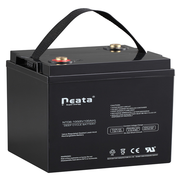 Neata 6V 100Ah AGM Lead-Acid Battery Deep Cycle Battery Maintenance Free Battery With CE UL ROHS ISO Certificates