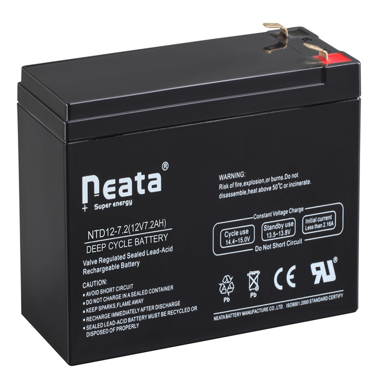 Neata ISO CE SGS UL ups inverter battery charger battery for 20hr 12v 7.2ah