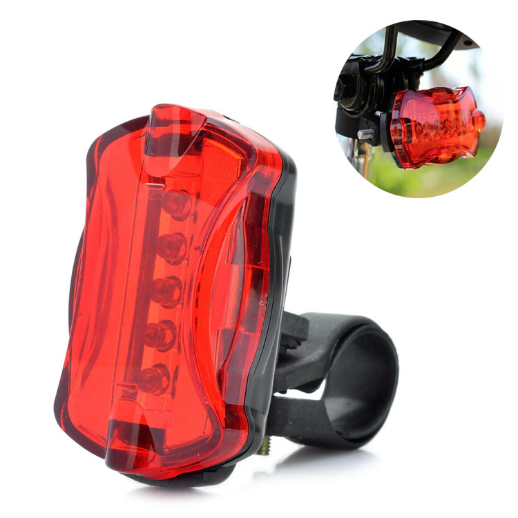 5 LED Bike Bicycle Cycling Lamps Flash Light 7 Safety Modes NEW Use AAA battery Warning Bike Tail Rear Lamp