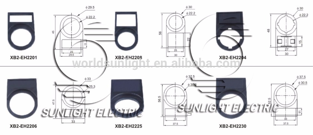 XB2-EH2204 22mm black Clear Cover Push button Switch or indicator Panel Label Mark Frame