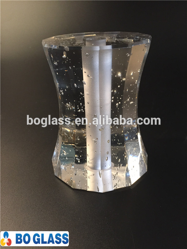 crystal glass base with bubble for lighting from China factory