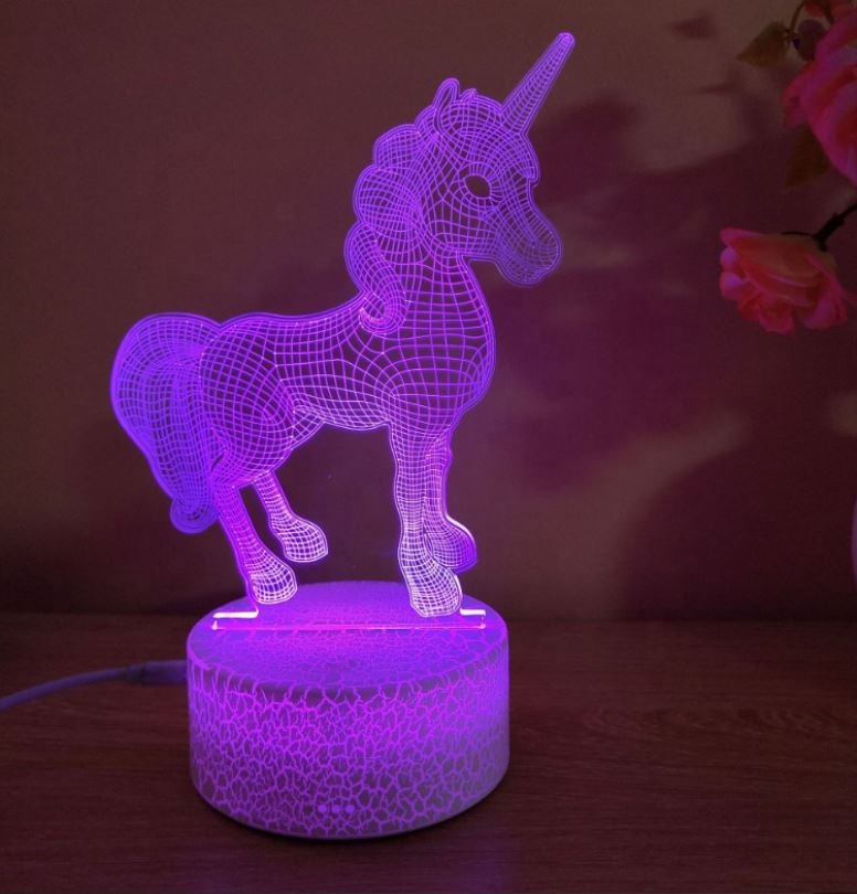 Hotsale ABS Crack Acrylic 3D Illusion Lamp LED Night Light 16 Colors Changeable LED Lamp Base