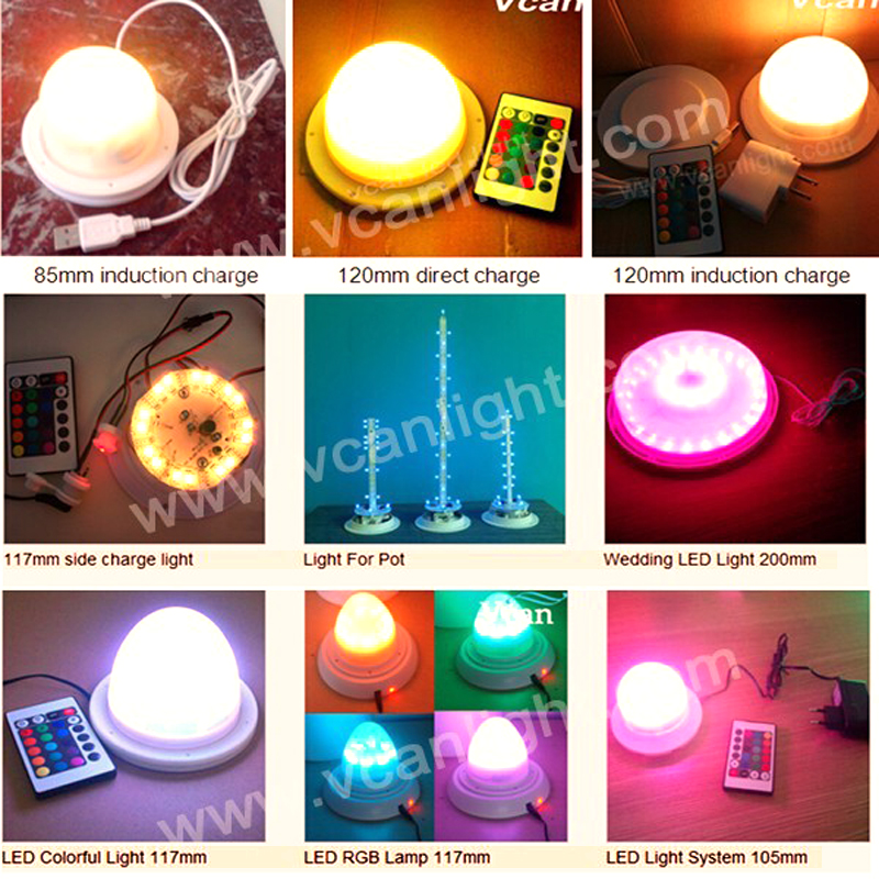 DHL Free Shipping RGB Multi Color Light Glowing Lamp LED Battery Light Base For LED Furniture Lighting