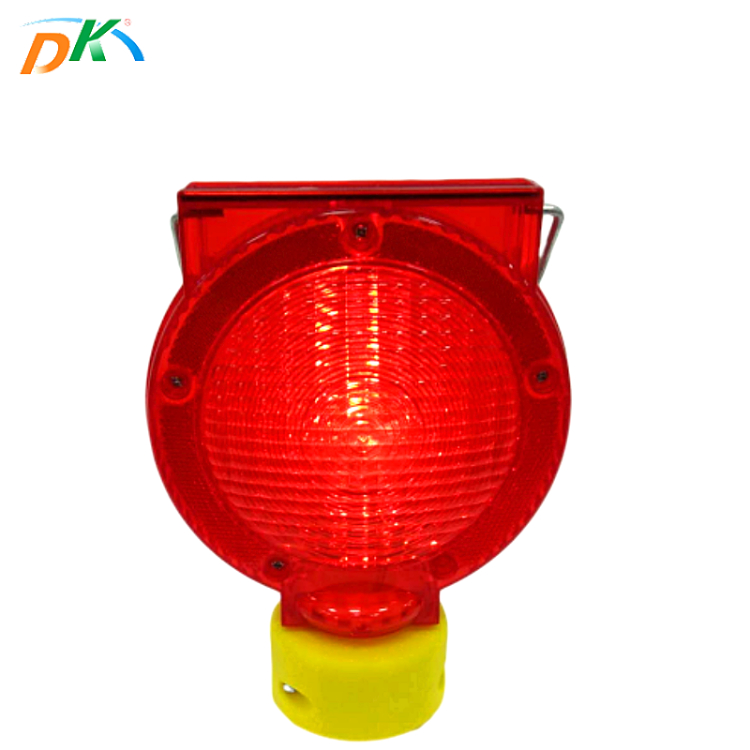 DK led solar panel road hazard warning light flashing barricade light