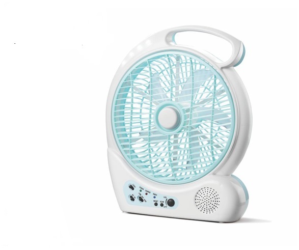 10 inches strong wind table rechargeable and emergency fan with led night light and radio