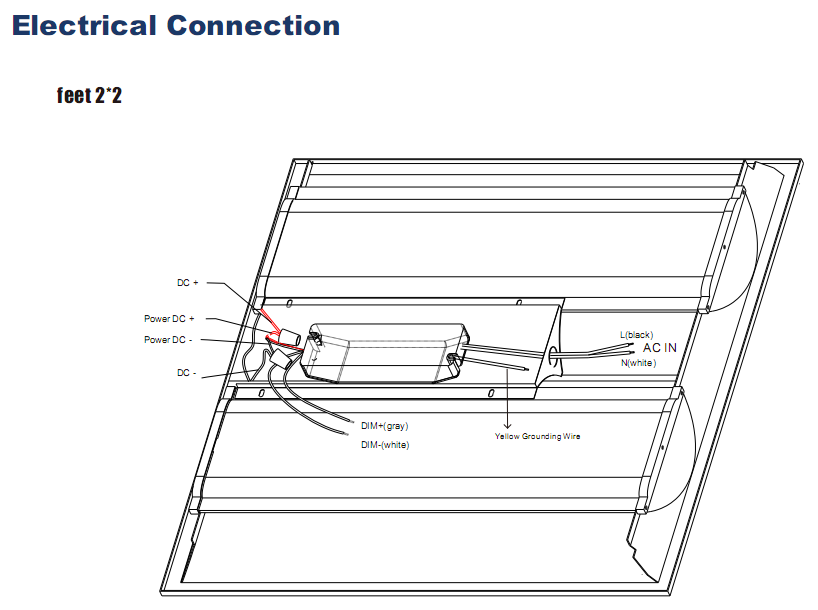 led troffer 2*2 2*4 dimensions with 0-10V dimming