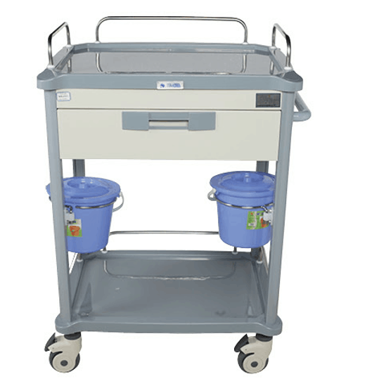 Hospital medical ABS plastic treatment trolley for emergency use