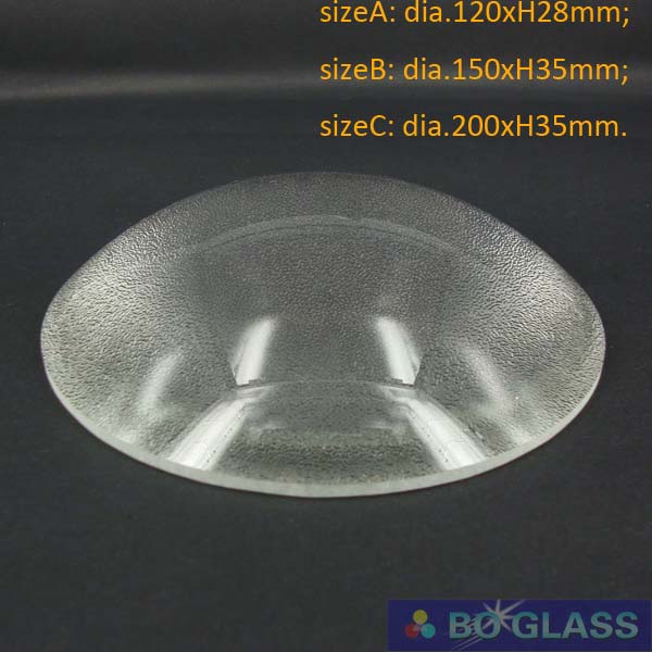 pressed glass pebble plano convex Lens 90mm, 120mm, 150mm, 200mm for stage lighting