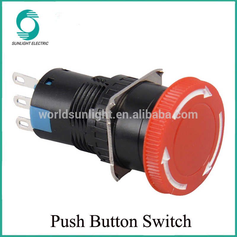 PBS-96-3 16MM Waterproof Emergency Stop Mushroom Button; Emergency Switch;Emergency Stop Switch Push Button