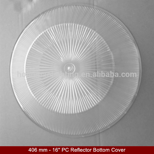 Transparent 406 mm lens 16'' PC reflector lens cover with transparent color and line cone shape
