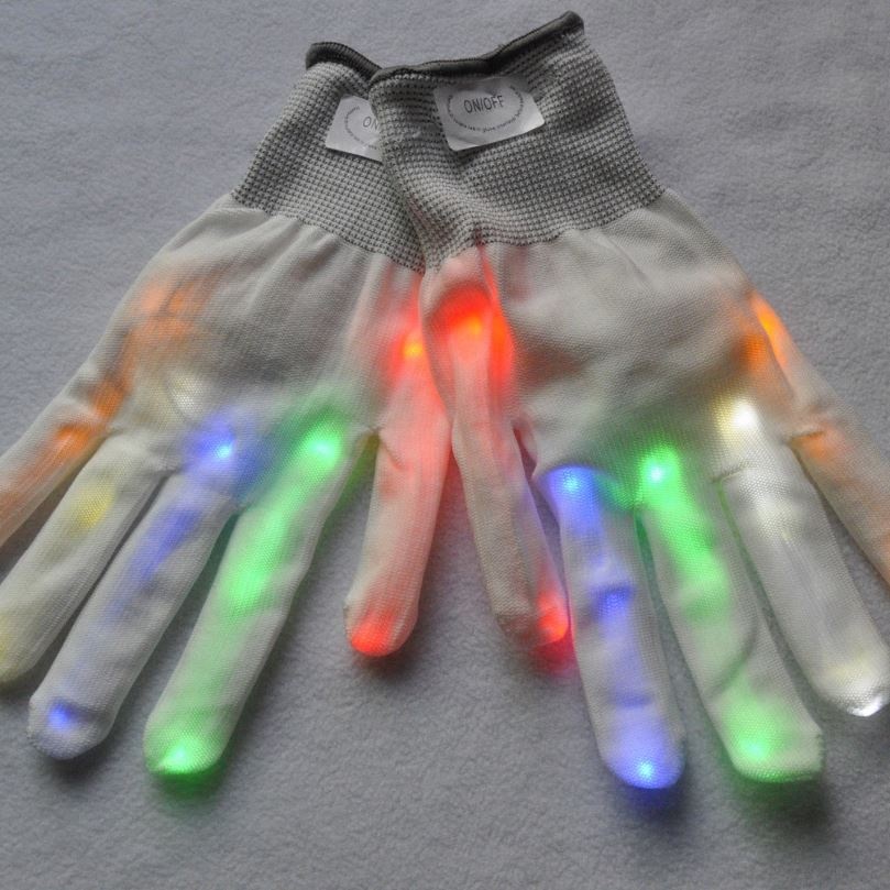 Low price finger light up led glove , led flashing glove , led glowing glove