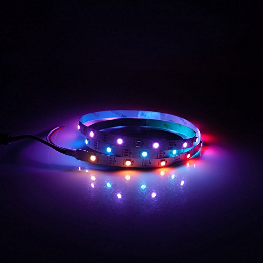 Led Light Strip 5050 RGB WS2812B 1M 3.2Ft 30/leds/m IP67 Waterproof Flexible Full Color Pixel White PCB 5V Dream Color