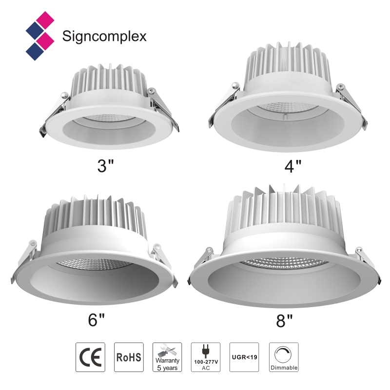 9W/12W/15W/20W/25W bluetooth dimmable intelligent voice control COB LED downlight UGR<19