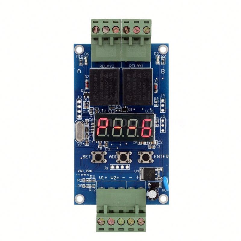 Relay Control Board 12V Dual Programmable Relay Module Cycle Delay Timer Timing Clock Switch Module