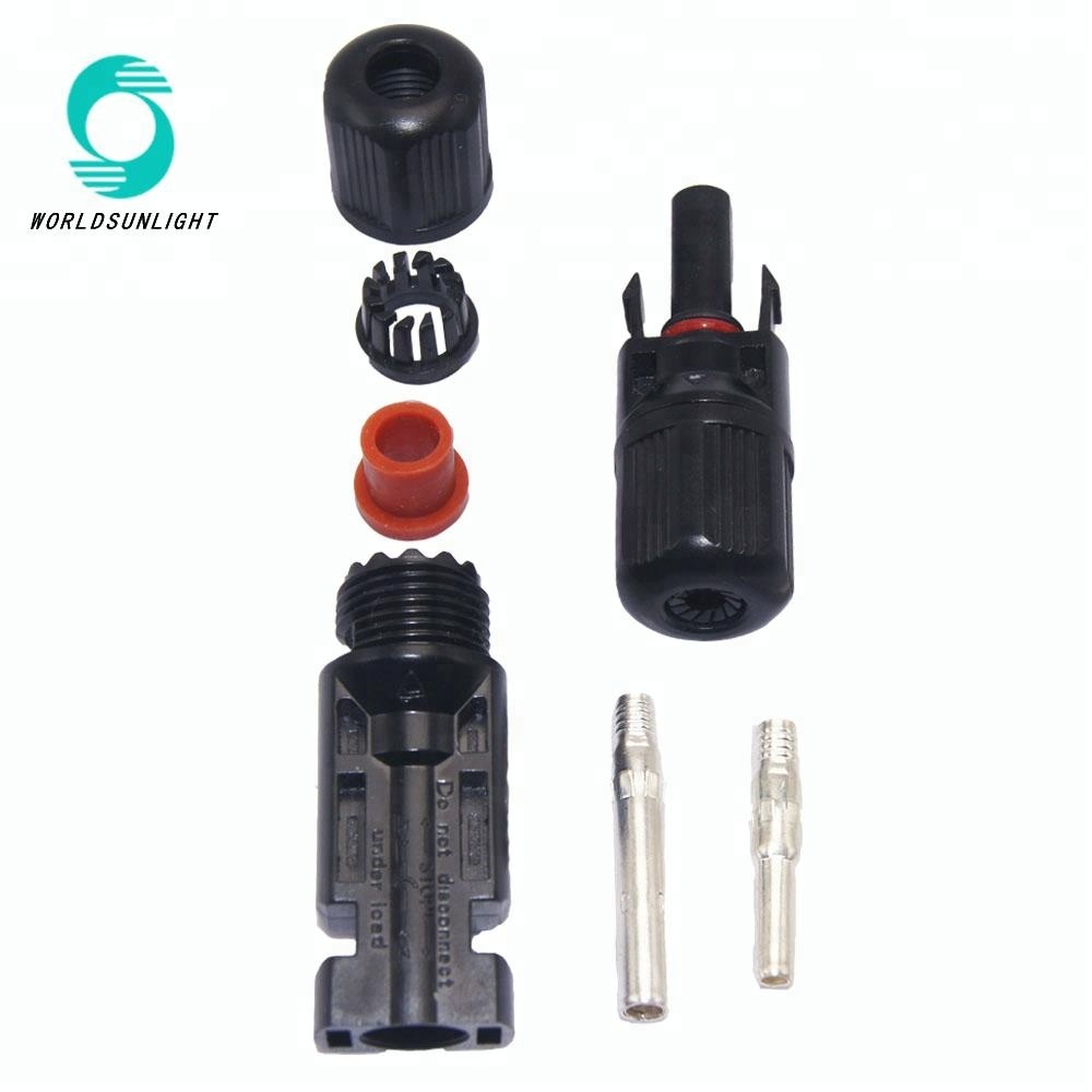 Worldsunlight CE IP67 DC 1000V 30A Waterproof solar power system mc4 compatible solar cable pv connector