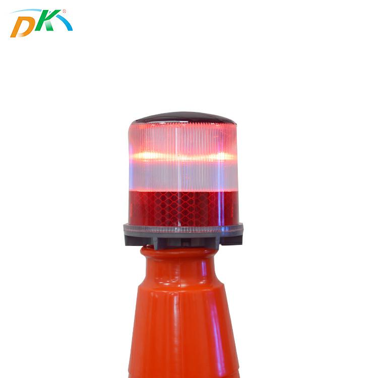 DK LED solar waterproof strobe beacon light road safety led cone warning light