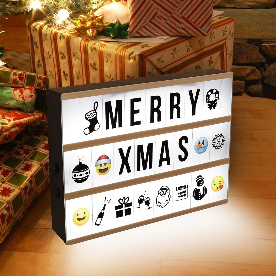 Holiday decoration living christmas lighting A5 size cinematic led light box with magnets and wall mounted