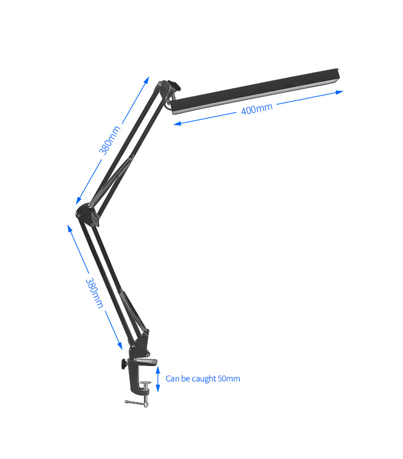 UYLED A16S Ultra 7.4W High Lumen Swing Arm Metal Clip Folding Touch Desk Table Lamp