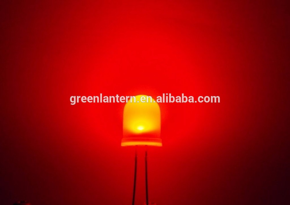 10mm Round top Diffused Red Super Bright LED High Quality