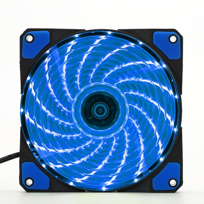 120mm 15 LED Ultra Silent Computer PC Case Cooling Fan 15 LEDs 12V With Rubber Quiet Molex Connector 3 / 4Pin plug fans Cooler