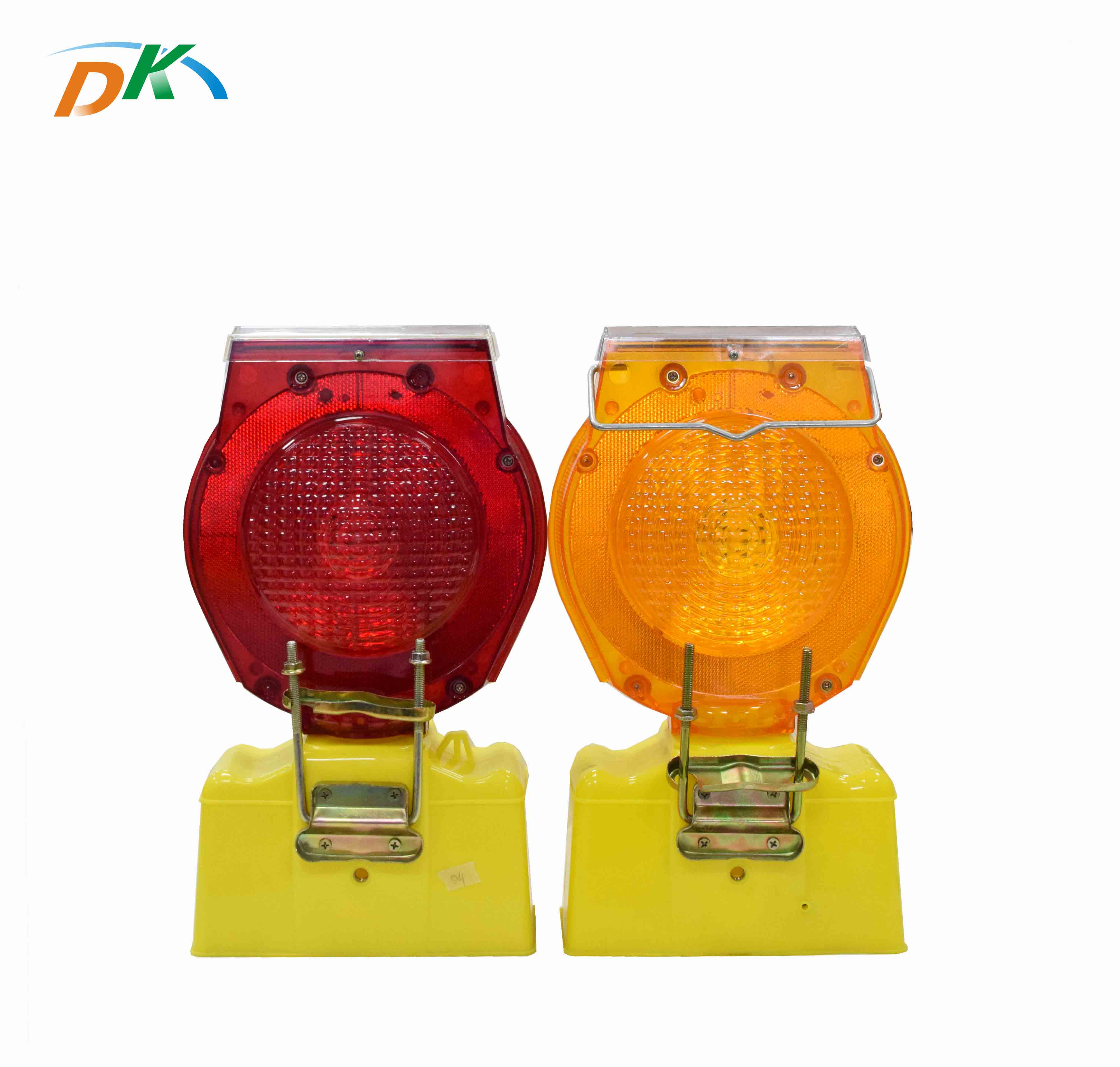 DK LED PC Material outdoor solar powered road construction flashing wanring light