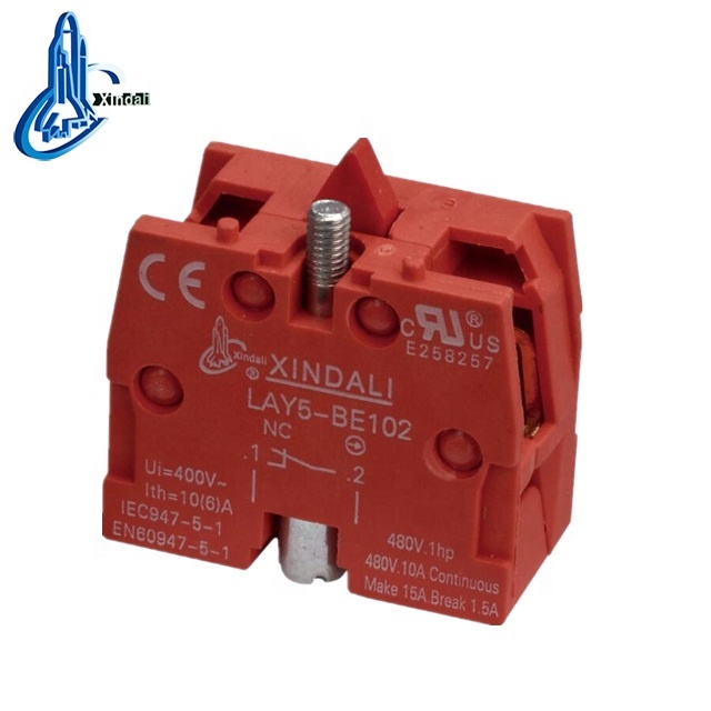 Push button switch contact with color red LAY5-BE102