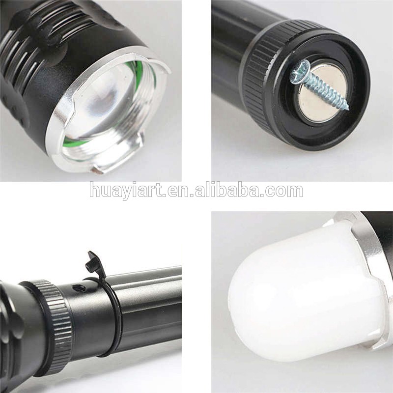 Widely useful camping flashlight magnetic high power rechargeable led torch flashlight