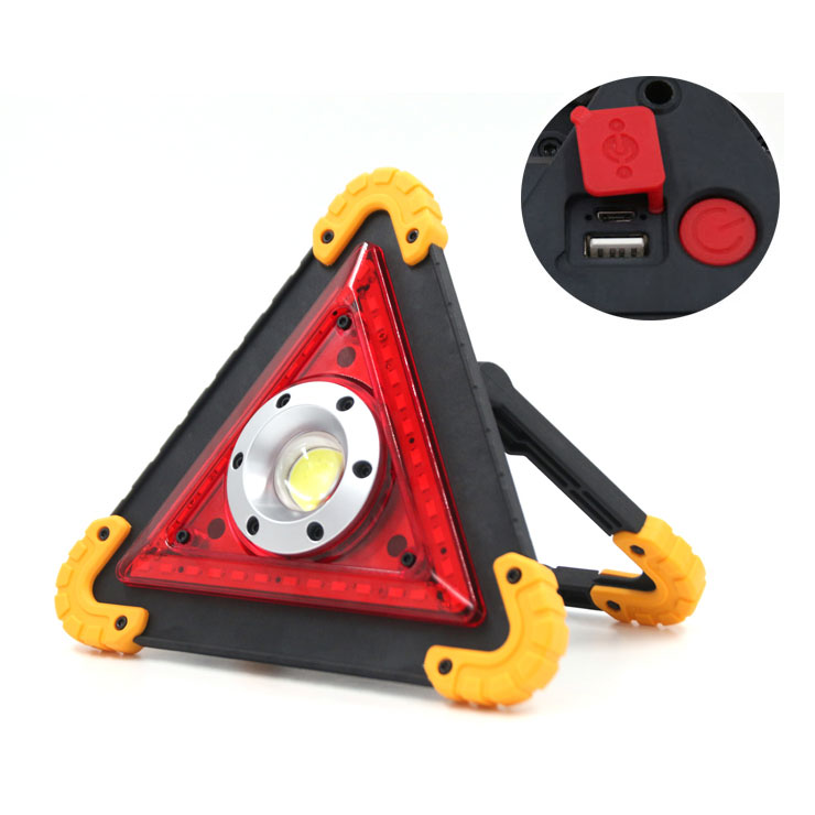 Rechargeable Handheld Car Warning Light Triangle Flashing LED COB Work Road Emergency Lamp