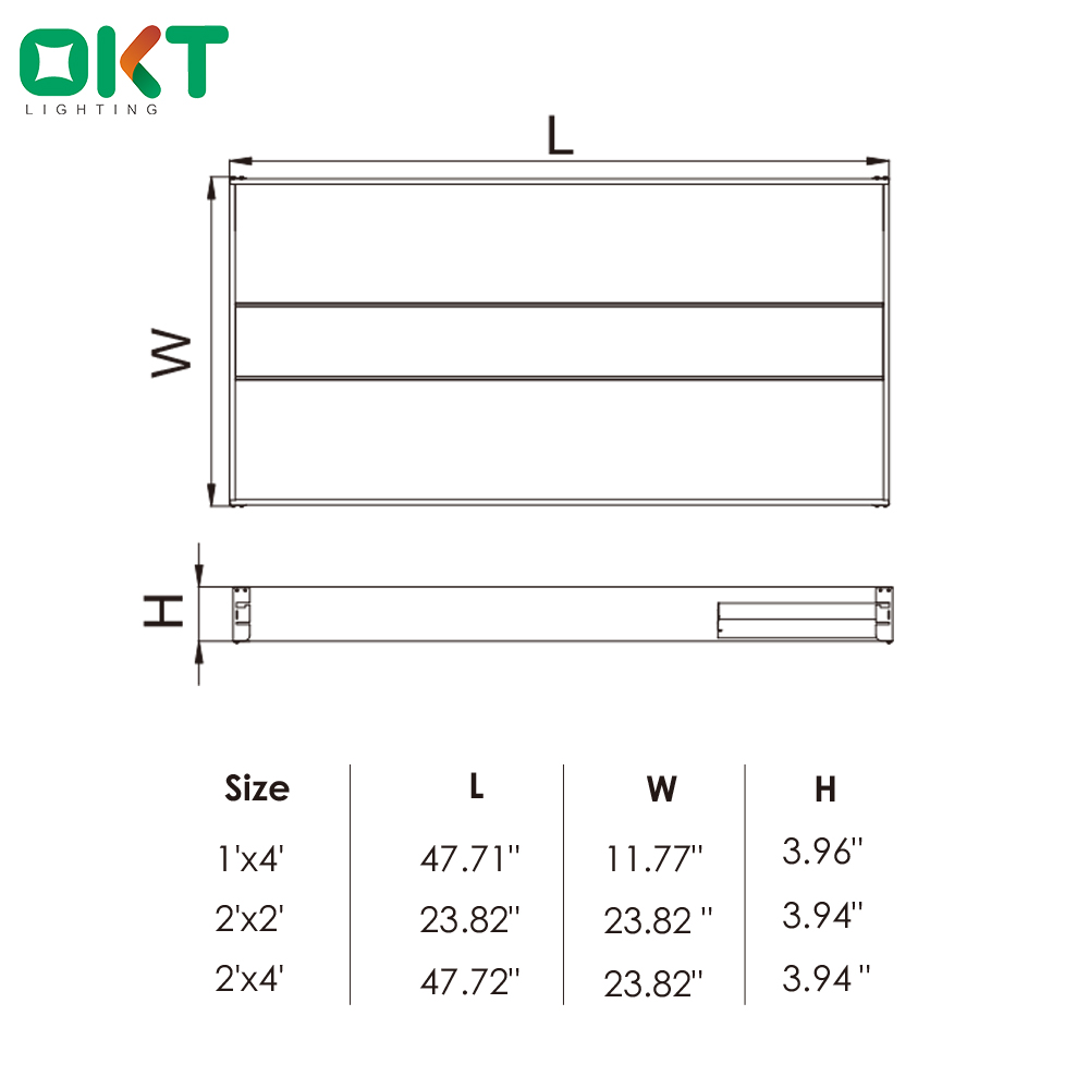 2 x 4 Foot 40W flat center mount LED Recessed Volumetric Troffer Light